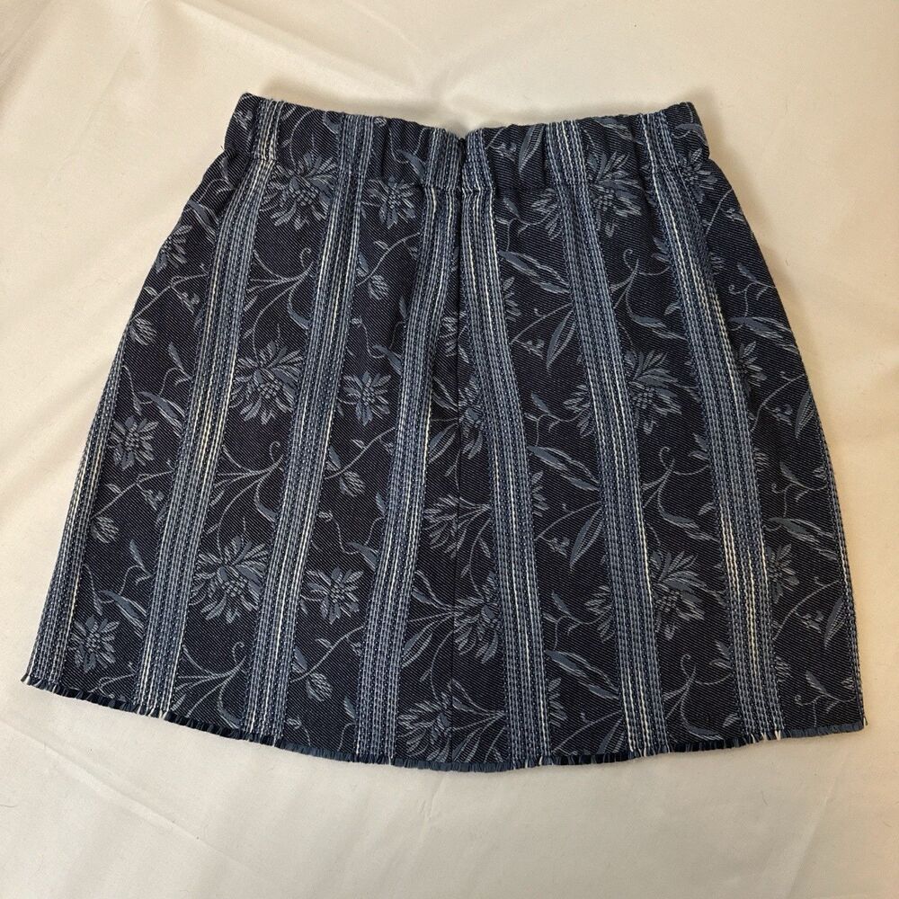 Maje Jacquard Blue Floral Stripe Mini Skort with Shorts NWT FR34 US2 - Picture 3 of 6